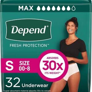 ** Depend  Fresh Protection Adult Incontinence & Postpartum- 32ct S/M